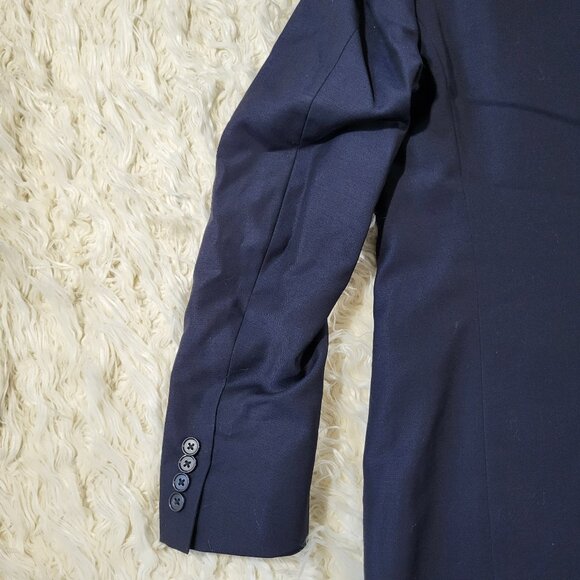 Ryan Seacrest Distinction Mens100% Wool Navy Blazer - Size 46R - Picture 14 of 14